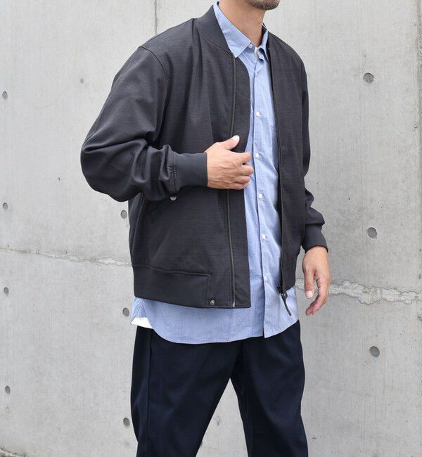 SHIPS any「SHIPS any: SOLOTEX(R) ウーリック ショート ジップ ブルゾン （セットアップ対応）◇」|ブルゾン・スタジャン|ダークグレー