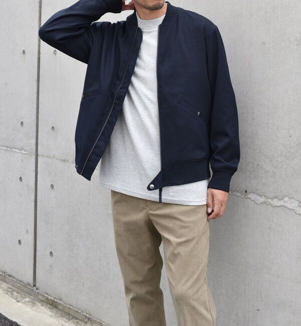 SHIPS any「SHIPS any: SOLOTEX(R) ウーリック ショート ジップ ブルゾン （セットアップ対応）◇」|ブルゾン・スタジャン|ネイビー