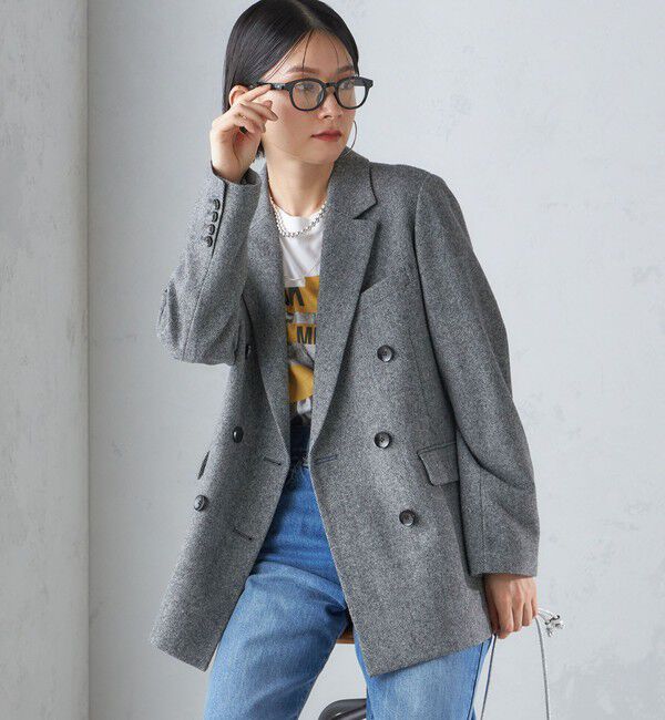 SHIPS for women「ツイード ダブル ジャケット」|テーラードジャケット|