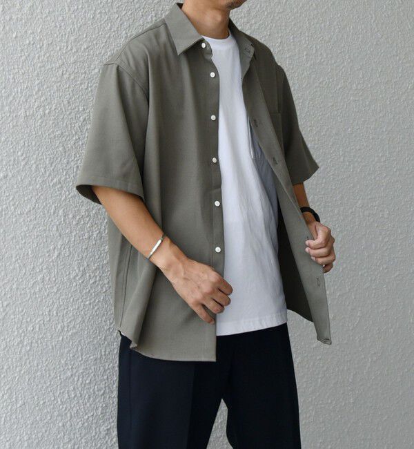 SHIPS any「【WEB限定】SHIPS any: 〈洗濯機可能〉リネン ミックス レギュラーカラー シャツ◇」|シャツ・ブラウス|オリーブ