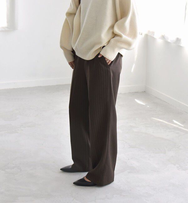 quaranciel「quaranciel:〈洗濯機可能〉ストライプ カフタンワンピース & パンツ セットアップ」|ワンピース|