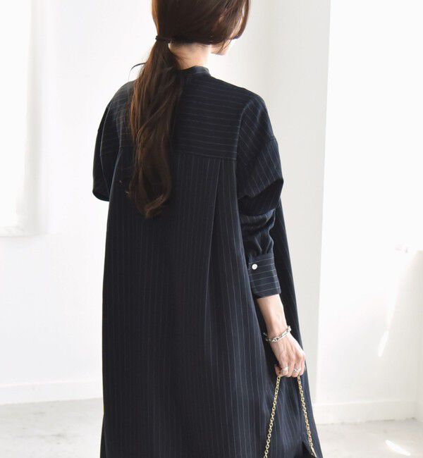 quaranciel「quaranciel:〈洗濯機可能〉ストライプ カフタンワンピース & パンツ セットアップ」|ワンピース|