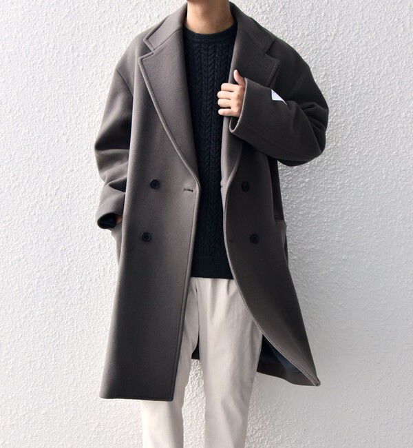 SHIPS any「SHIPS any: PURE WOOL MELTON ダブル チェスターコート◇」|チェスターコート|