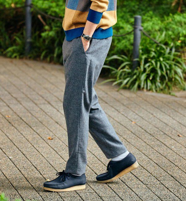 SHIPS「SHIPS: RENEWOOL ホームスパン イージーパンツ」|チノ|