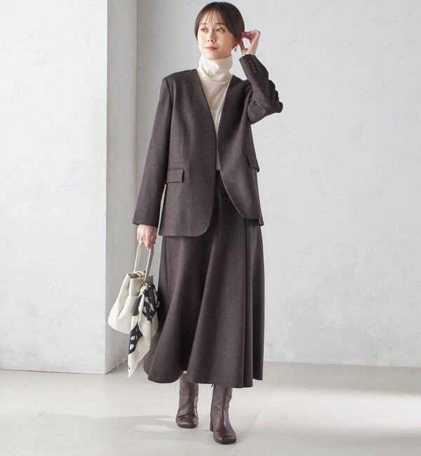 SHIPS for women「ヘリンボーン ツイード フレア スカート」|スカート|