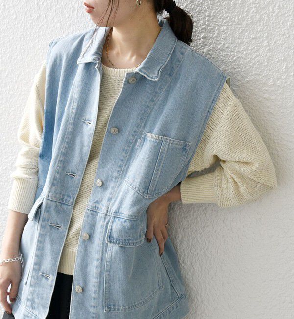 SHIPS any「SHIPS any:〈洗濯機可能〉デニム ベスト［SHIPS any DENIM］」|ベスト・ジレ|