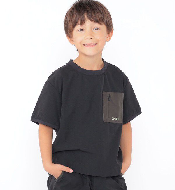 SHIPS KIDS「SHIPS KIDS:100～130cm / 〈UVカット〉ドライ ポケット TEE」|Tシャツ・カットソー|