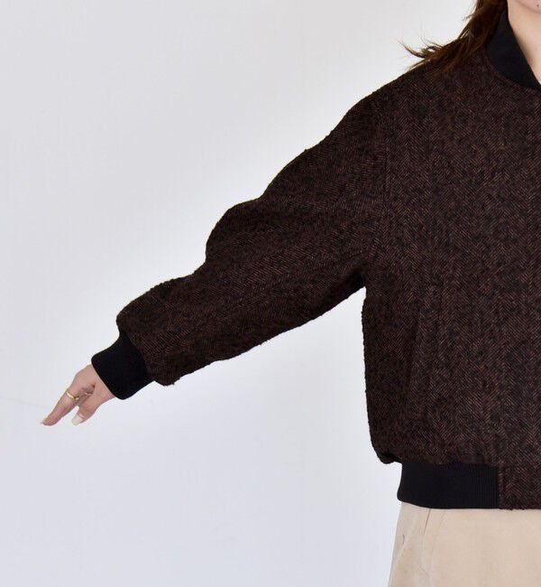 quaranciel「quaranciel: ツイード ダブル ジップ ブルゾン」|ブルゾン・スタジャン|