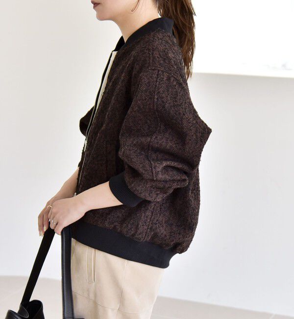 quaranciel「quaranciel: ツイード ダブル ジップ ブルゾン」|ブルゾン・スタジャン|