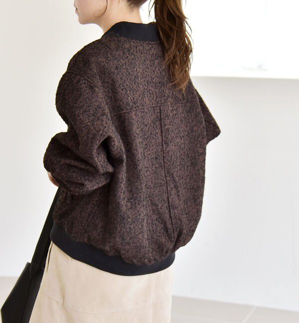 quaranciel「quaranciel: ツイード ダブル ジップ ブルゾン」|ブルゾン・スタジャン|