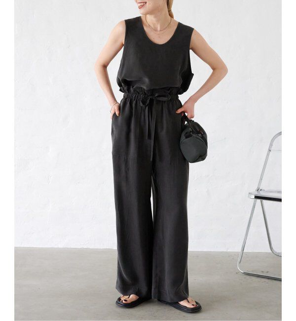 OUTDOOR PRODUCTS Usual Things「新色追加 キュプラステッチワークドロストワイドパンツ セットアップ対応」|スラックス|