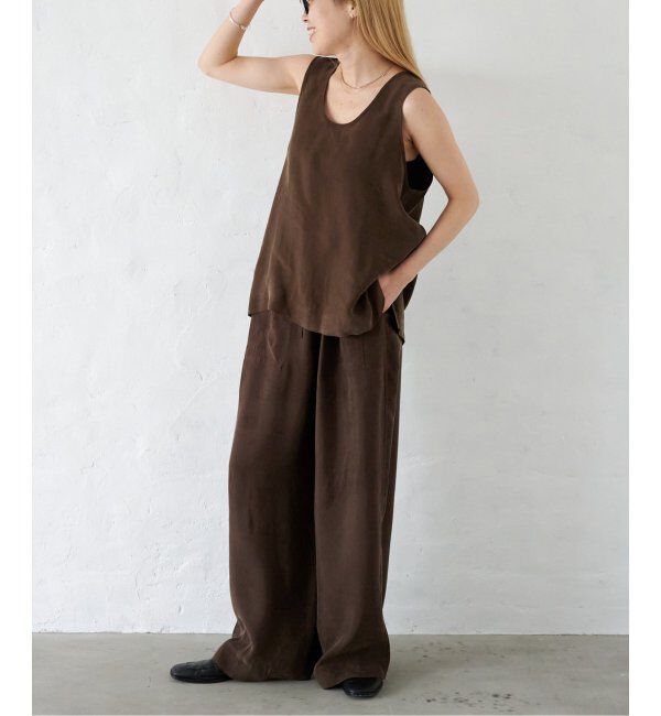 OUTDOOR PRODUCTS Usual Things「新色追加 キュプラステッチワークドロストワイドパンツ セットアップ対応」|スラックス|