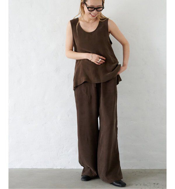 OUTDOOR PRODUCTS Usual Things「新色追加 キュプラステッチワークドロストワイドパンツ セットアップ対応」|スラックス|