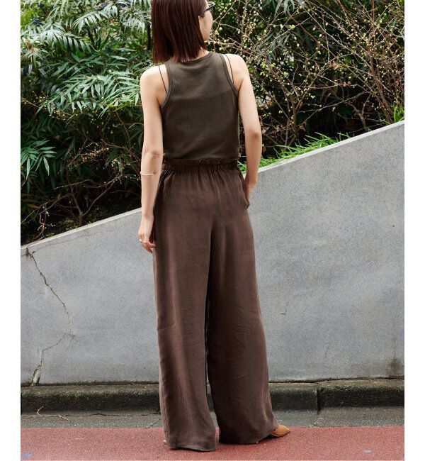 OUTDOOR PRODUCTS Usual Things「新色追加 キュプラステッチワークドロストワイドパンツ セットアップ対応」|スラックス|