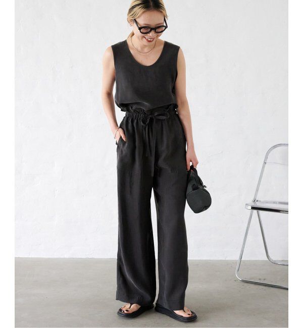 OUTDOOR PRODUCTS Usual Things「新色追加 キュプラステッチワークドロストワイドパンツ セットアップ対応」|スラックス|