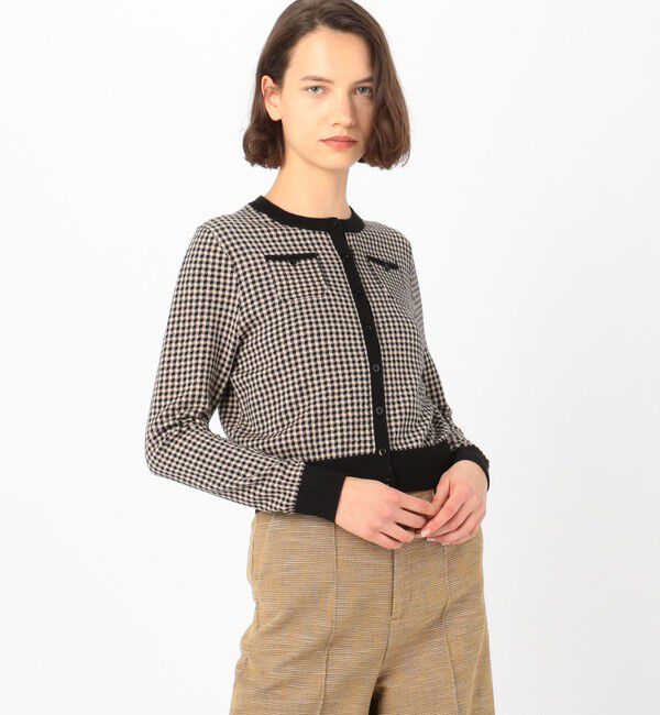 CABaN「コットンカシミヤ ギンガムチェックカーディガン」|カーディガン|