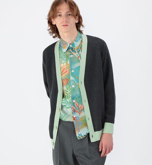 CABaN「CABaN コットンカシミヤ バイカラーVネックカーディガン」|カーディガン|