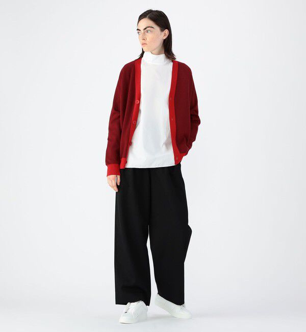 CABaN「CABaN コットンカシミヤ バイカラーVネックカーディガン」|カーディガン|