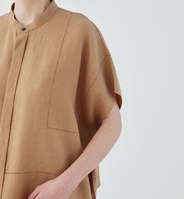 GALERIE VIE「フレンチリネン スタンドカラーシャツ」|シャツ・ブラウス|