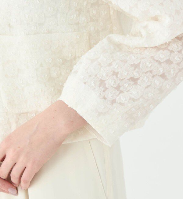 Ballsey「アリッサムカットジャカード クルーネックジャケット」|ノーカラージャケット|