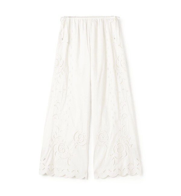 DES PRES「カットワークエンブロイダリー ストレートパンツ」|その他|11 ホワイト