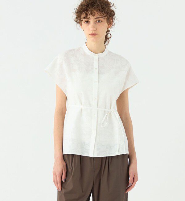 TOMORROWLAND collection「カラミジャカード ワイドショルダークレリックブラウス」|シャツ・ブラウス|