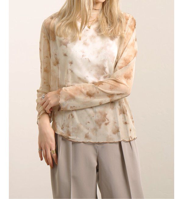 JOINT WORKS「【COMMRE/コムル】プリントチュールトップス」|ニット・セーター|ブラウン