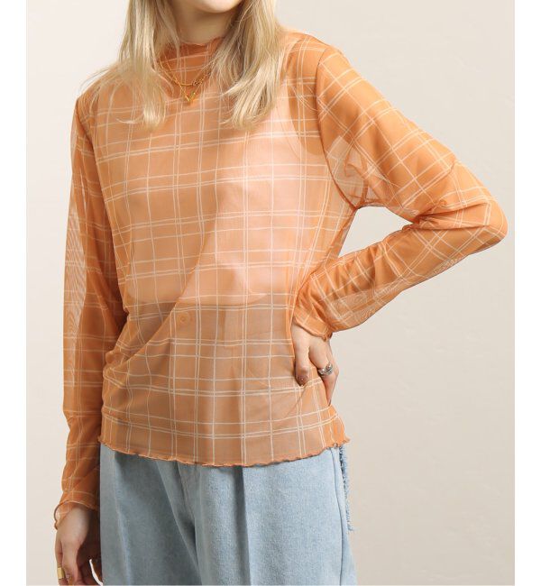 JOINT WORKS「【COMMRE/コムル】プリントチュールトップス」|ニット・セーター|オレンジ