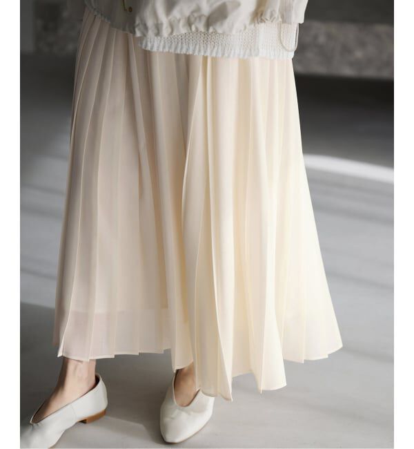 IENA「《予約》ボイルシアープリーツスカート」|スカート|ホワイト