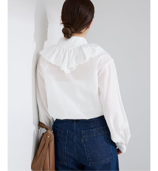 IENA「《予約》ドビーカットワークフリルブラウス」|シャツ・ブラウス|