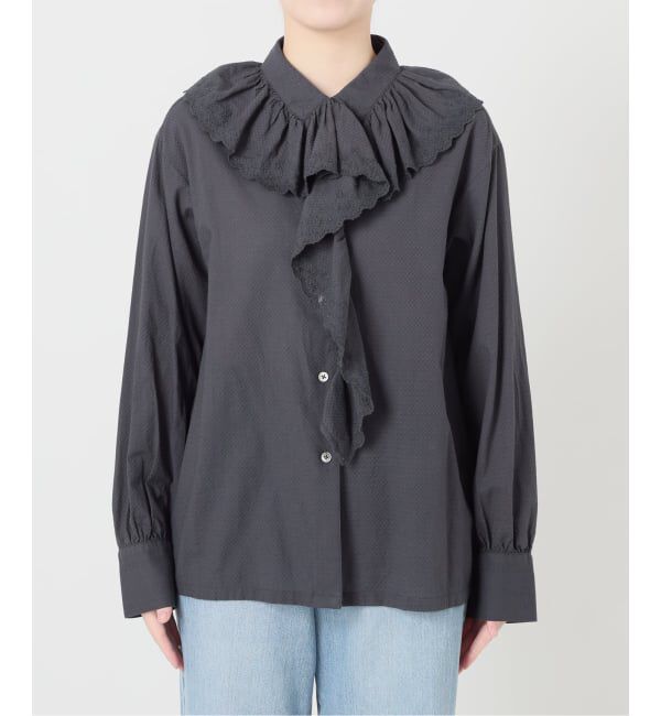 IENA「《予約》ドビーカットワークフリルブラウス」|シャツ・ブラウス|