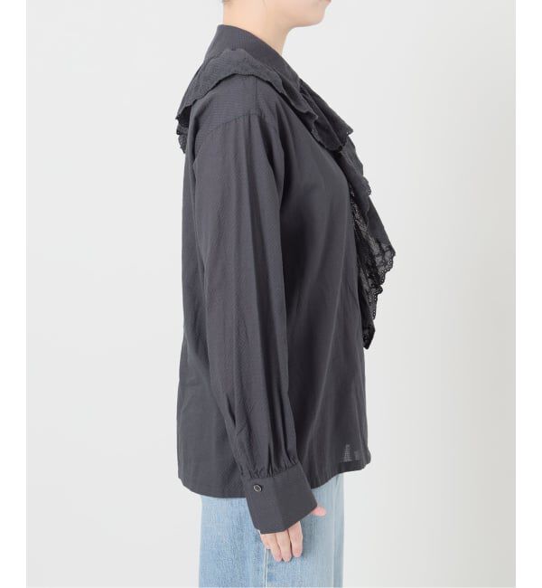 IENA「《予約》ドビーカットワークフリルブラウス」|シャツ・ブラウス|