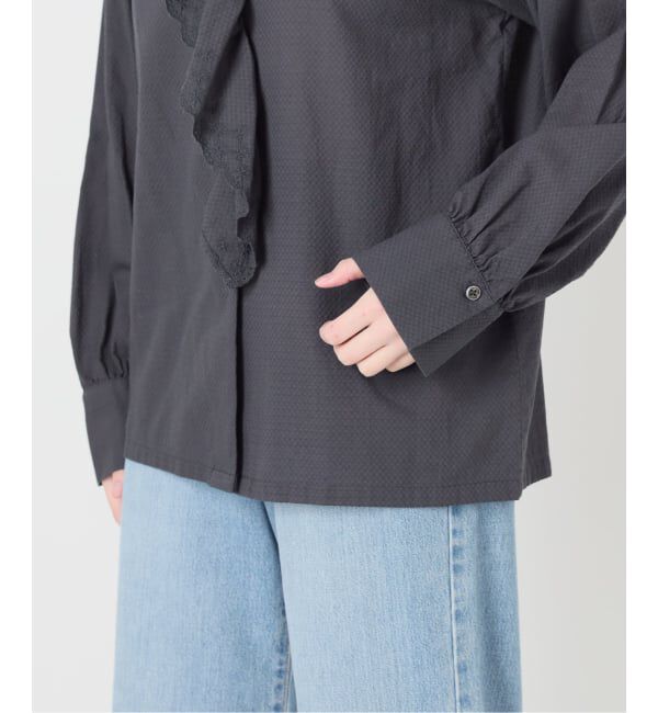 IENA「《予約》ドビーカットワークフリルブラウス」|シャツ・ブラウス|