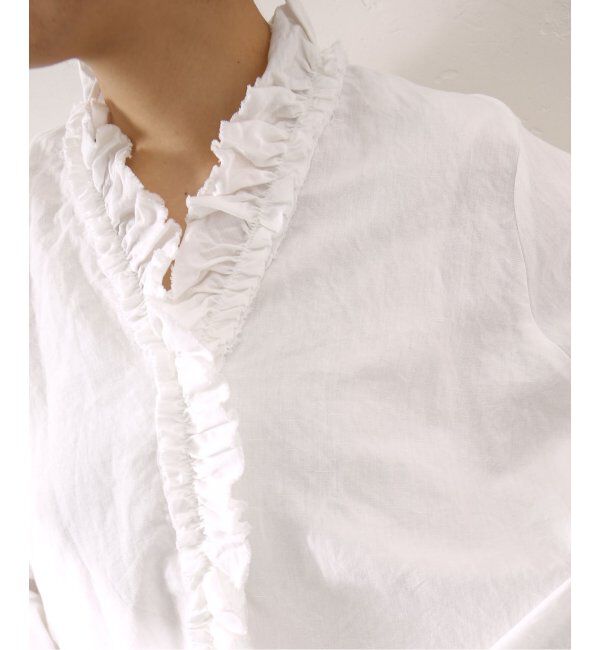 journal standard luxe「《追加》CLシャンブレー フリルブラウス」|シャツ・ブラウス|