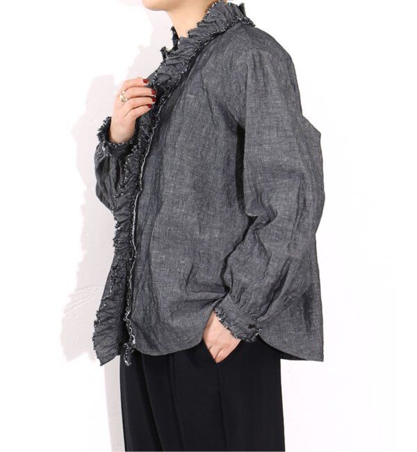 journal standard luxe「《追加》CLシャンブレー フリルブラウス」|シャツ・ブラウス|