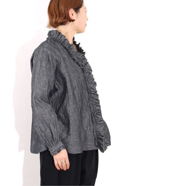 journal standard luxe「《追加》CLシャンブレー フリルブラウス」|シャツ・ブラウス|