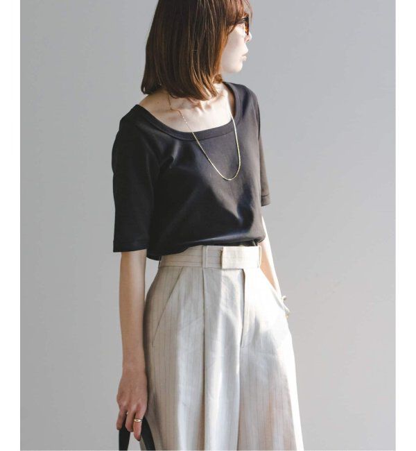 NOBLE「《追加》スビンコットンソフトスクエアーネックTシャツ 2」|Tシャツ・カットソー|