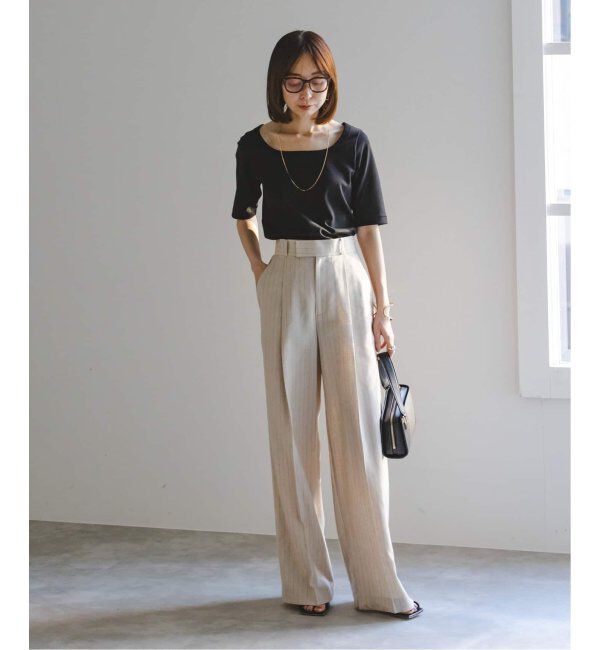 NOBLE「《追加》スビンコットンソフトスクエアーネックTシャツ 2」|Tシャツ・カットソー|