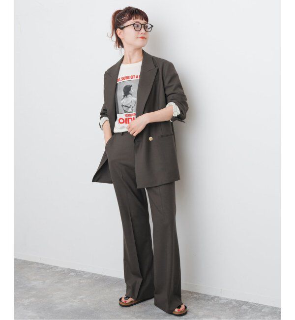 Spick and Span「《手洗い可》ウールブレンドフレアパンツ」|スラックス|