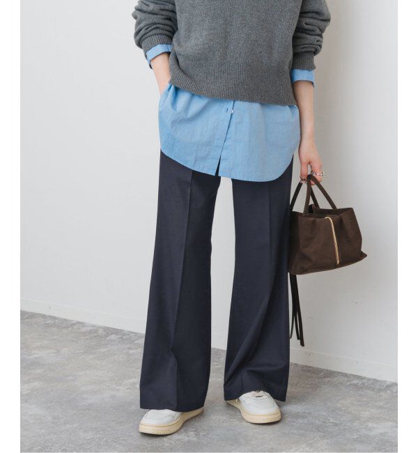 Spick and Span「《手洗い可》ウールブレンドフレアパンツ」|スラックス|