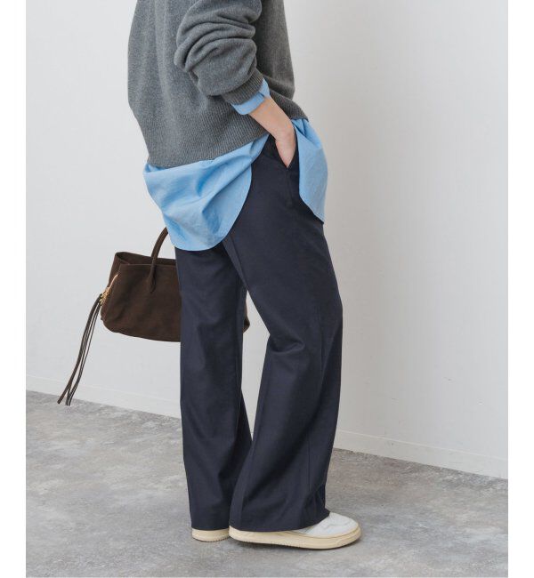 Spick and Span「《手洗い可》ウールブレンドフレアパンツ」|スラックス|
