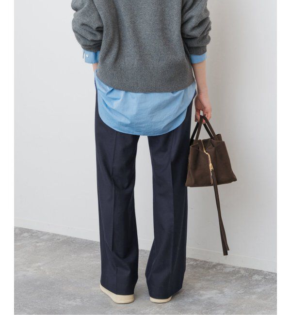 Spick and Span「《手洗い可》ウールブレンドフレアパンツ」|スラックス|