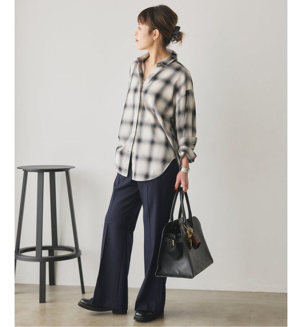 Spick and Span「《手洗い可》ウールブレンドフレアパンツ」|スラックス|