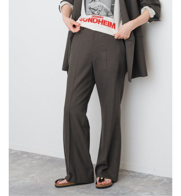 Spick and Span「《手洗い可》ウールブレンドフレアパンツ」|スラックス|