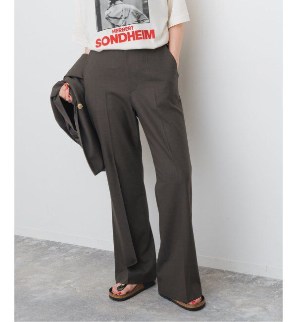 Spick and Span「《手洗い可》ウールブレンドフレアパンツ」|スラックス|