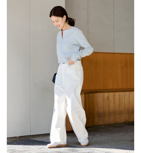 FRAMeWORK「ミニワッフルヘンリーネック」|Tシャツ・カットソー|