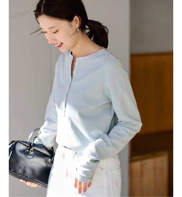 FRAMeWORK「ミニワッフルヘンリーネック」|Tシャツ・カットソー|