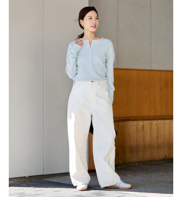 FRAMeWORK「ミニワッフルヘンリーネック」|Tシャツ・カットソー|