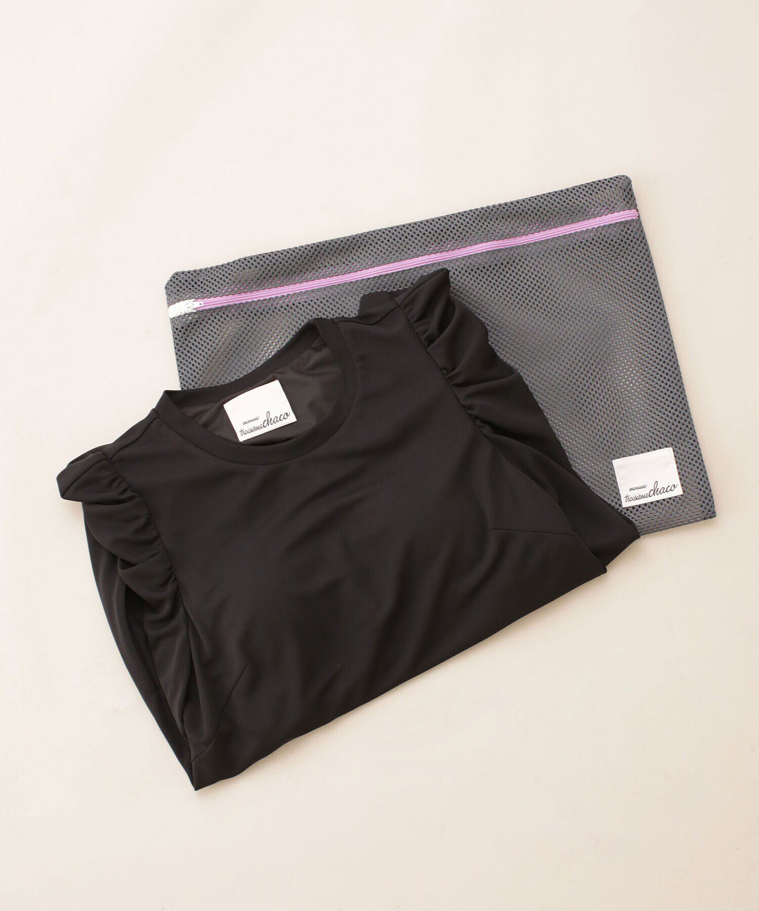 nano･universe「troisieme chaco/パワーショルダー ジャージーワンピース 長袖」|ワンピース|