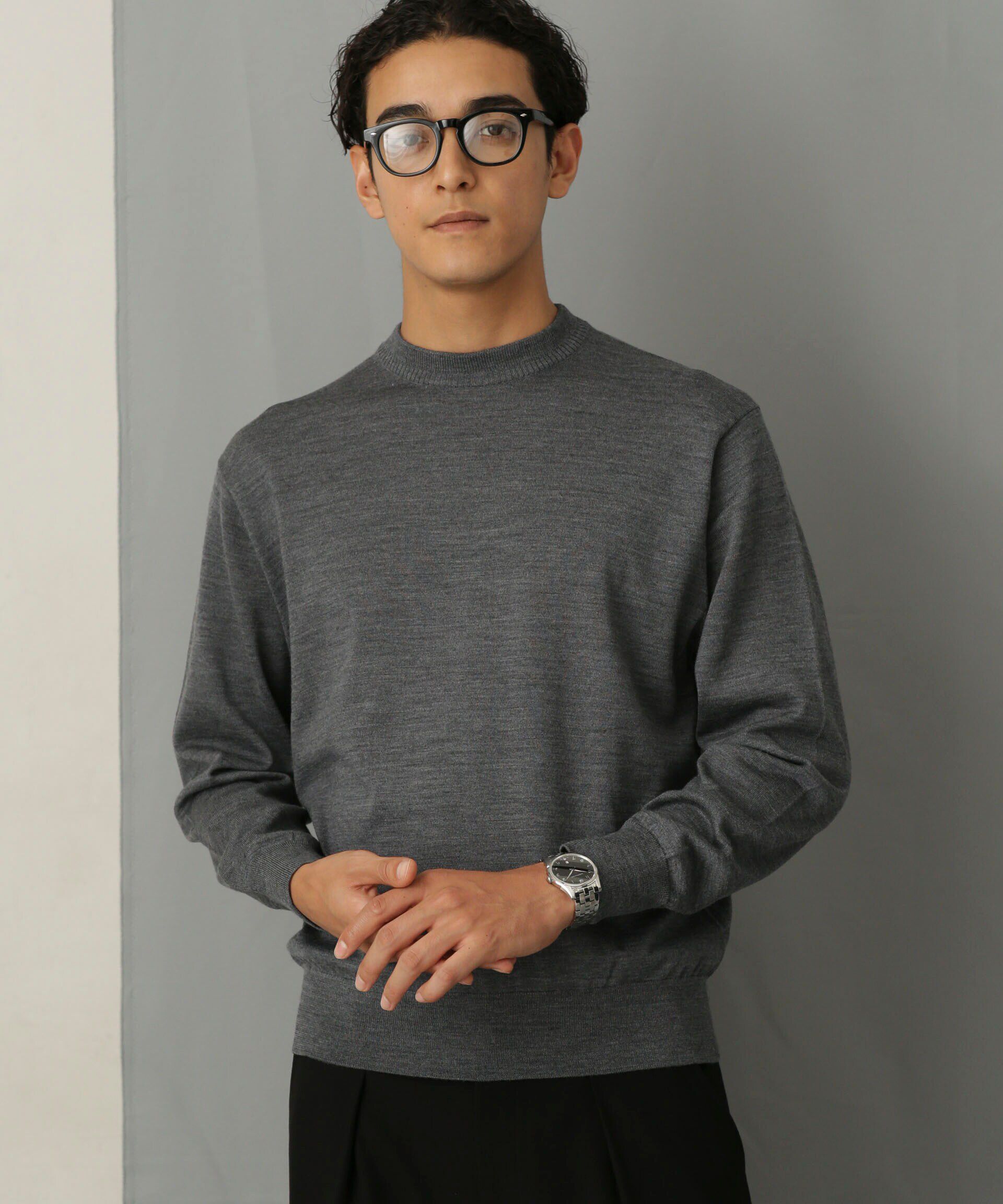 nano･universe「「毛玉レスニット」 ファインゲージクルーネック」|ニット・セーター|トップグレー4